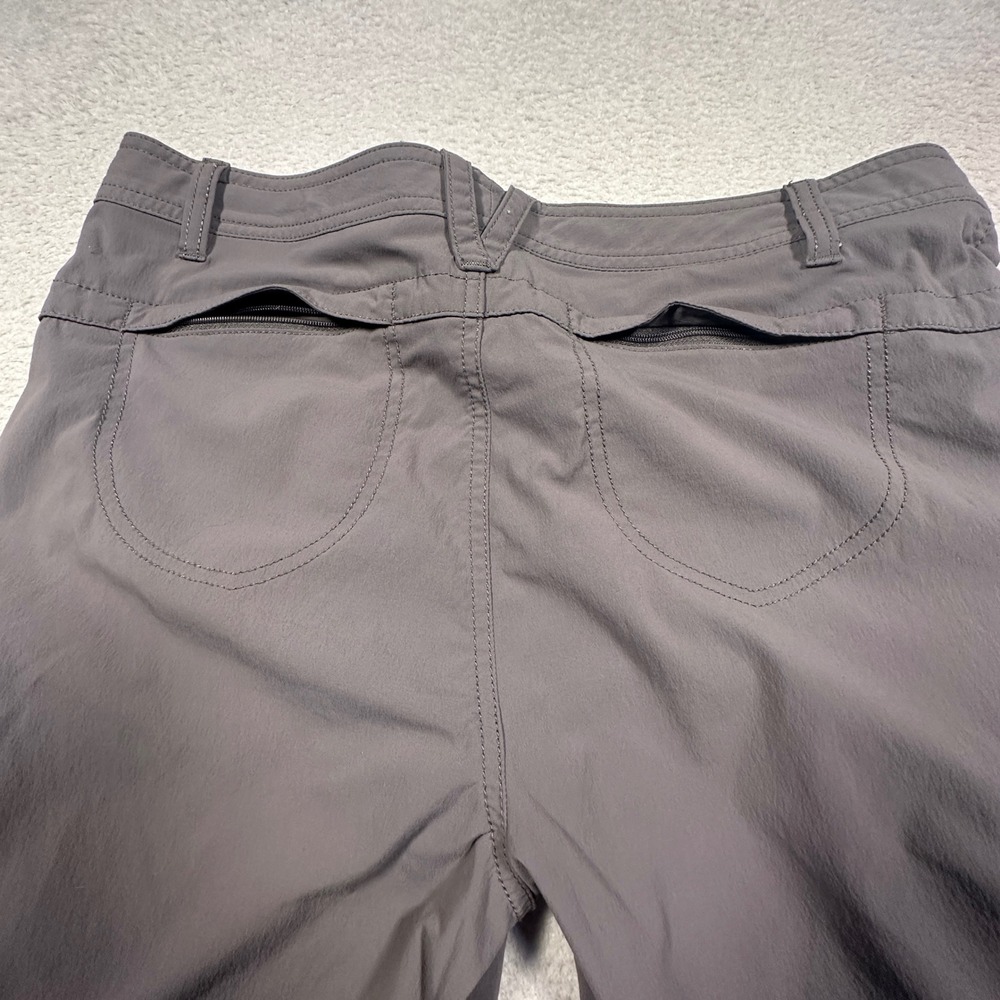 Eddie Bauer Travex Pants Women 6‎ Gray Capri Cargo Hiking Outdoor Utility Bungee - Picture 4 of 9